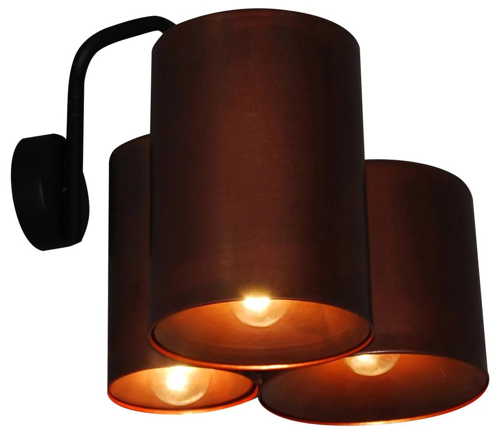 Φωτιστικό Τοίχου - Απλίκα HL-3567-3PB BRODY OLD COPPER &amp; BLACK WALL LAMP - Μέταλλο - 77-3992