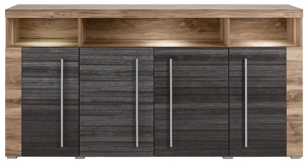 Ντουλάπι Austin AD107, Σκούρα δρυς, Καρυδί, 92x182cm, Ο αριθμός των θυρών: 439cm, Πλαστικοποιημένη μοριοσανίδα | Epipla1.gr