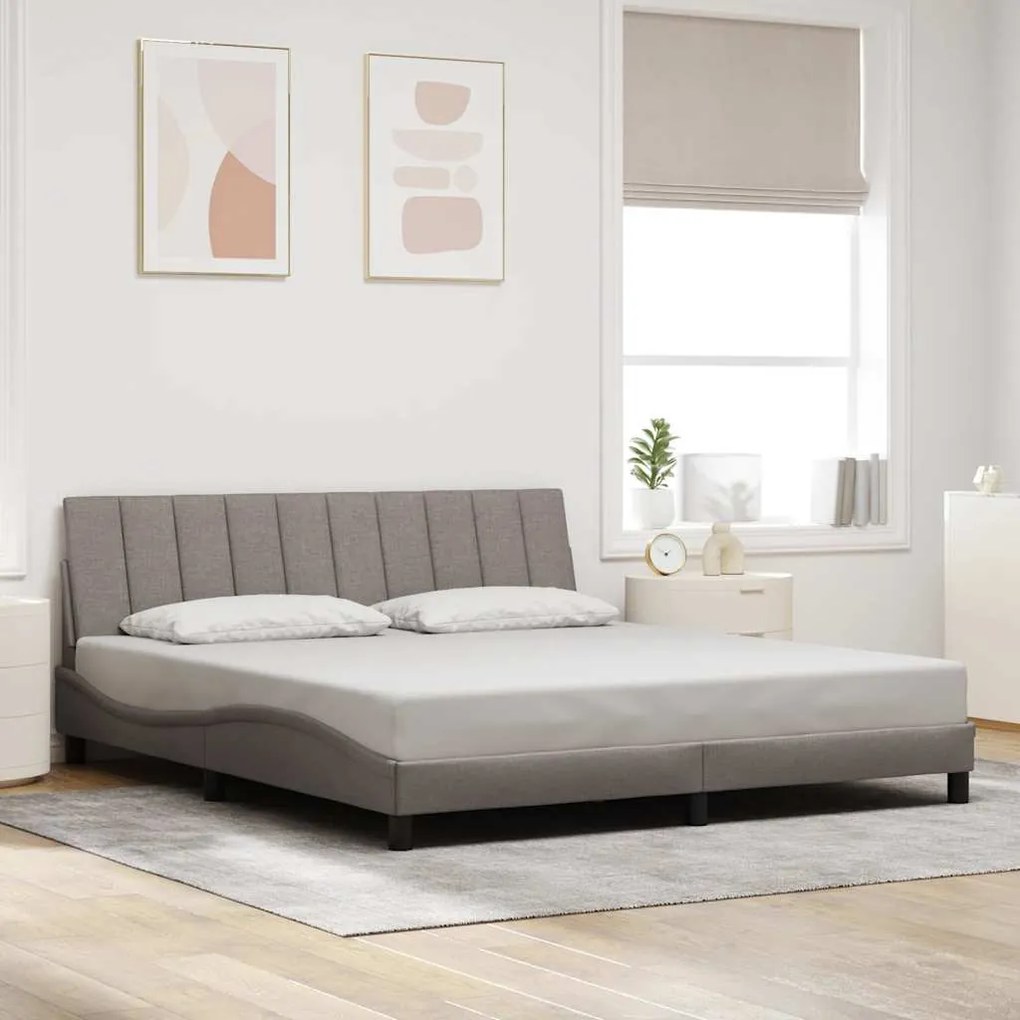 vidaXL Σκελετός Κρεβατιού Χωρίς Στρώμα Taupe 180x200 εκ. Υφασμάτινο