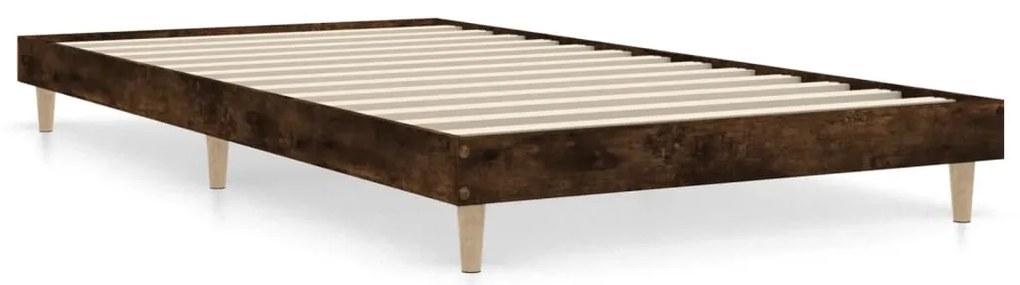 vidaXL Πλαίσιο Κρεβατιού Καπνιστή Δρυς 100x200 εκ. Επεξεργασμένο Ξύλο