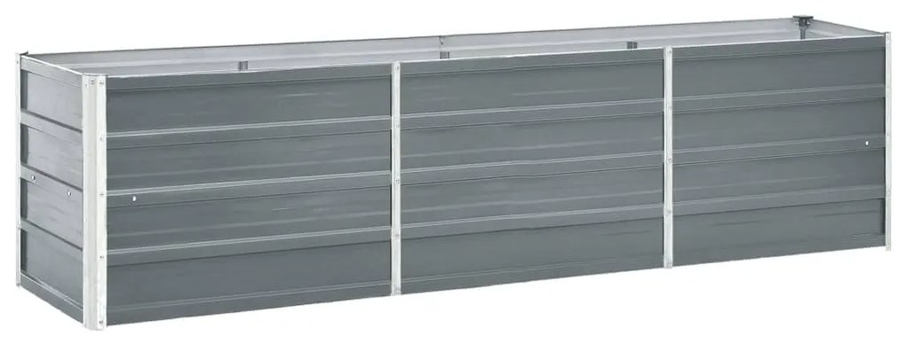 vidaXL Ζαρντινιέρα Υπερυψωμένη Γκρι 240x40x45 εκ. Γαλβανισμ. Χάλυβας