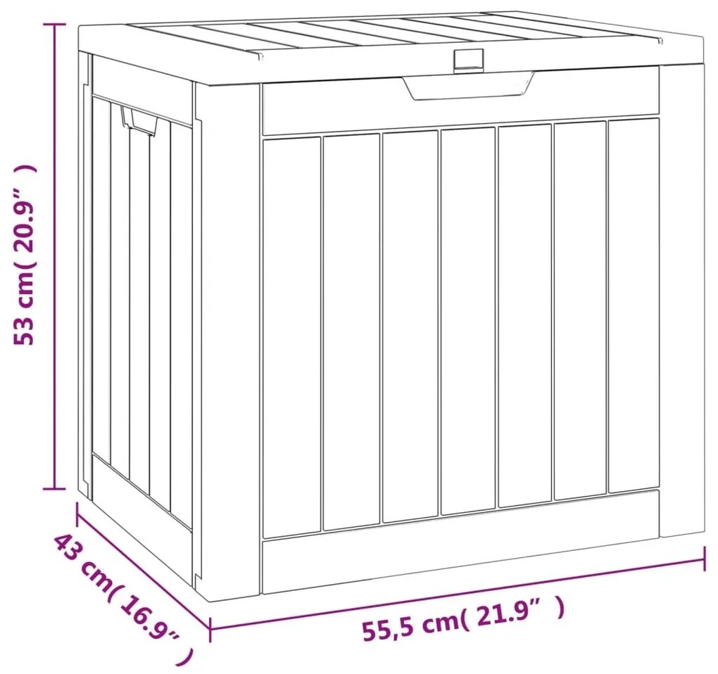 Μπαούλο Αποθήκευσης Κήπου Γκρι 55,5x43x53 εκ. Πολυπροπυλένιο - Γκρι