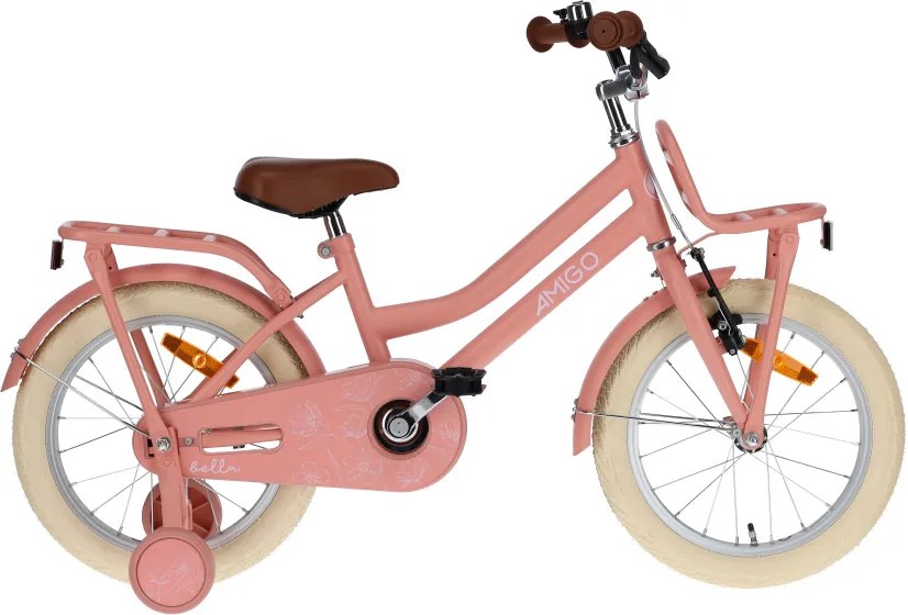 Bella 16 Inch 26 cm Girls Coaster Brake SalmonAMIGO