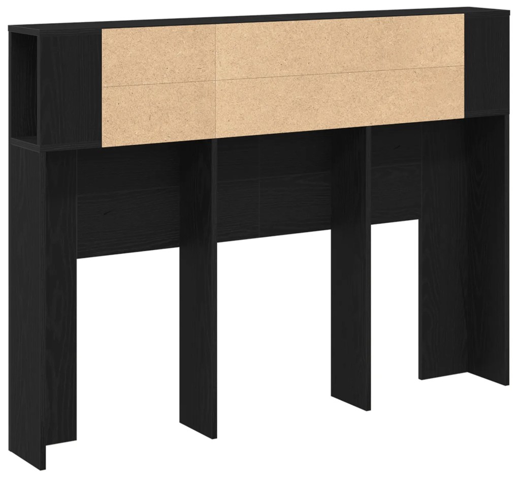vidaXL κεφαλοκλίμακα  Μαύρο Δρύινο Κάβο - 140x19x104.5 εκ - Φτιαγμένο από Μηχανική Ξυλεία