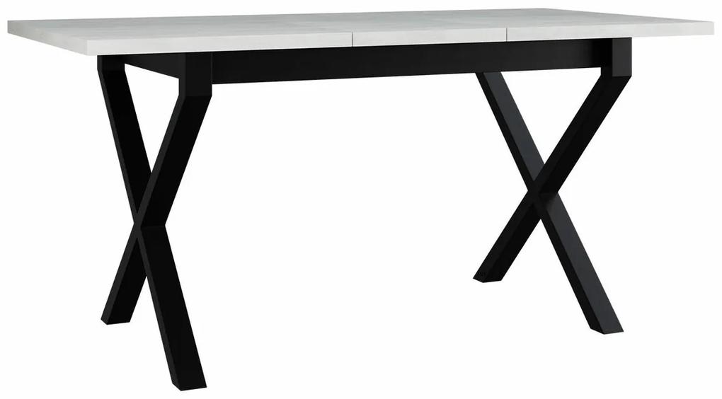 Τραπέζι Victorville 300, Μαύρο, Άσπρο, 75x80x140cm, 39 kg, Επιμήκυνση, Πλαστικοποιημένη μοριοσανίδα, Μέταλλο | Epipla1.gr