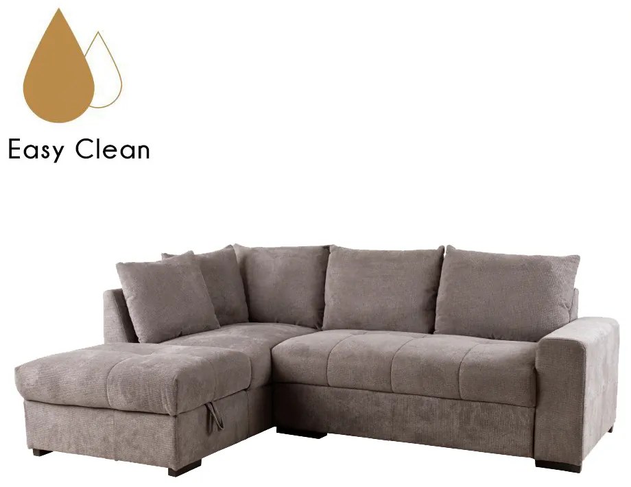 BILL ΚΑΝΑΠΕΣ ΚΡΕΒΑΤΙ ΓΩΝΙΑ ΑΡΙΣΤΕΡΗ TAUPE 241x173x94 - 70-0413