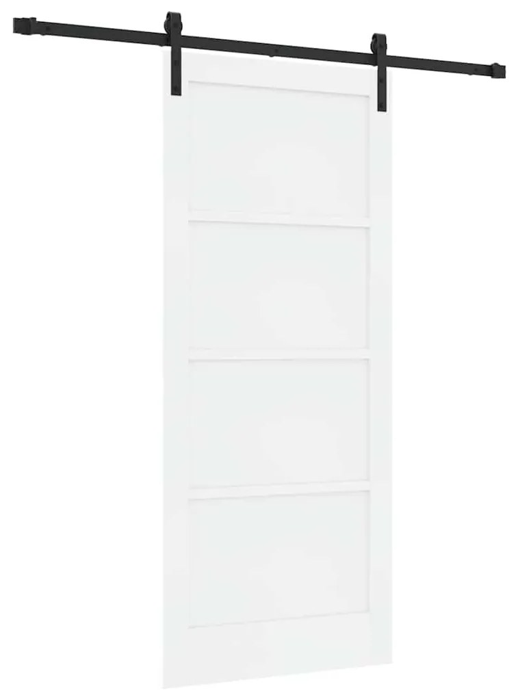 vidaXL Συρόμενη Πόρτα Λευκό και μαύρο 86 x 198.5 cm