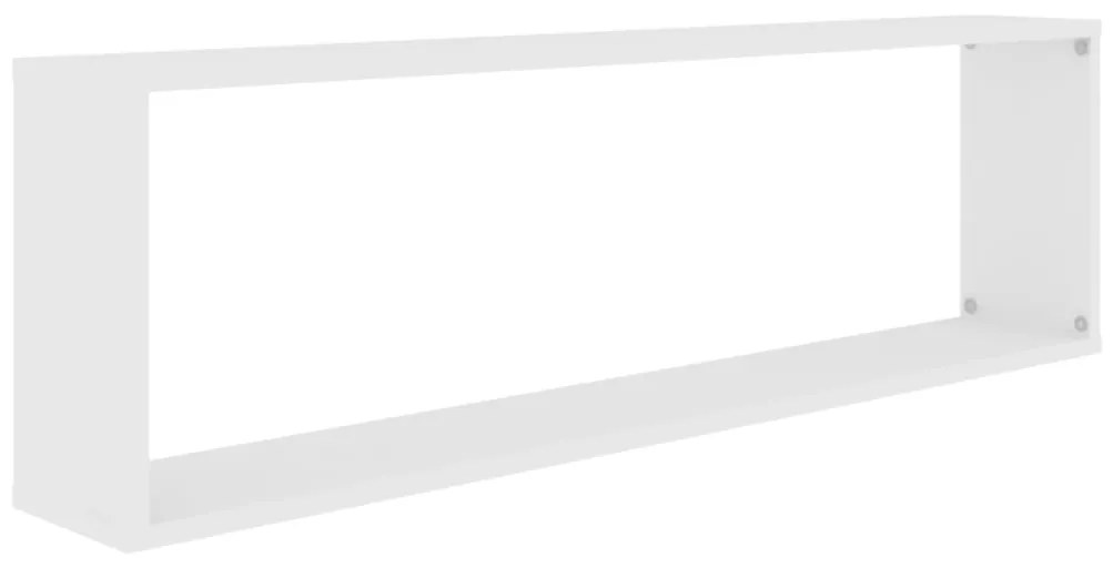 vidaXL Ράφια Κύβοι Τοίχου 2 τεμ. Λευκά 100 x 15 x 30 εκ. Επεξ. Ξύλο