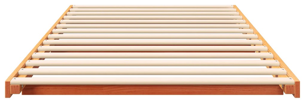 vidaXL Κρεβάτι δαπέδου Καφέ κεριού 100 x 200 cm Μασίφ ξύλο πεύκου
