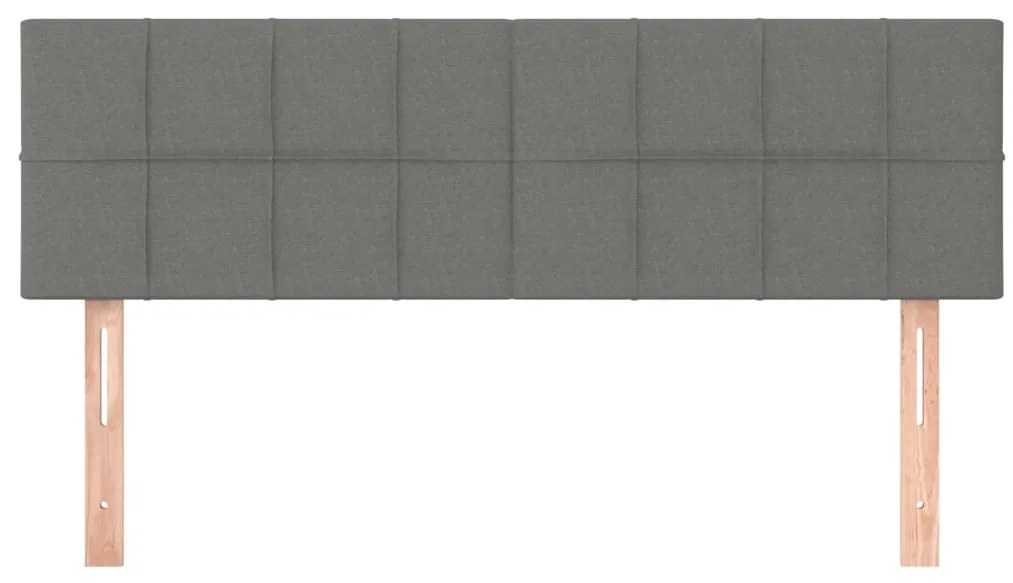 vidaXL Κεφαλάρι Κρεβατιού LED Σκούρο Γκρι 144x5x78/88 εκ. Υφασμάτινο