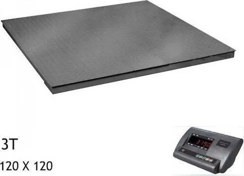 Ηλεκτρονική Πλάστιγγα 120x120 με Ικανότητα Ζύγισης 3000kg και Υποδιαίρεση 500gr