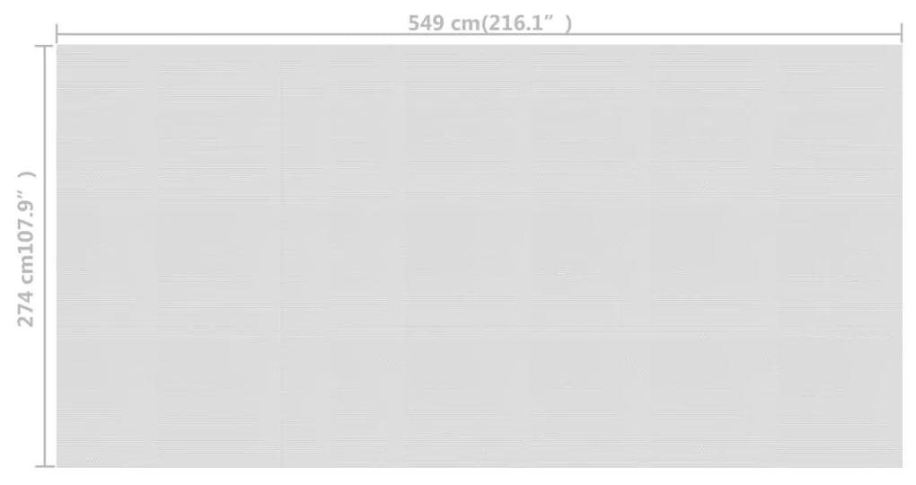 vidaXL Κάλυμμα Πισίνας Ηλιακό Γκρι 549x274 εκ. από Πολυαιθυλένιο