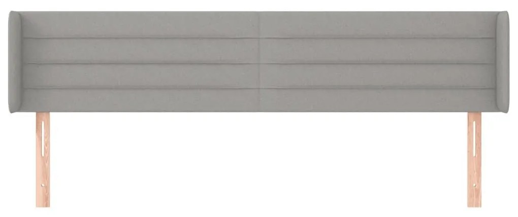 Κεφαλάρι με Πτερύγια Ανοιχτό Γκρι 183x16x78/88 εκ. Υφασμάτινο - Γκρι