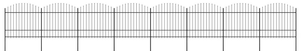 vidaXL Κάγκελα Περίφραξης με Λόγχες Μαύρα (1,5-1,75)x13,6 μ. Ατσάλινα