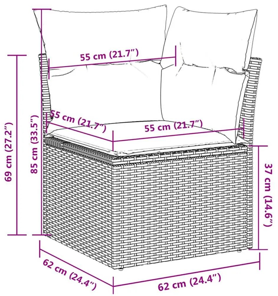 vidaXL Σαλόνι Κήπου Σετ 8 τεμ. Μπεζ Συνθετικό Ρατάν με Μαξιλάρια