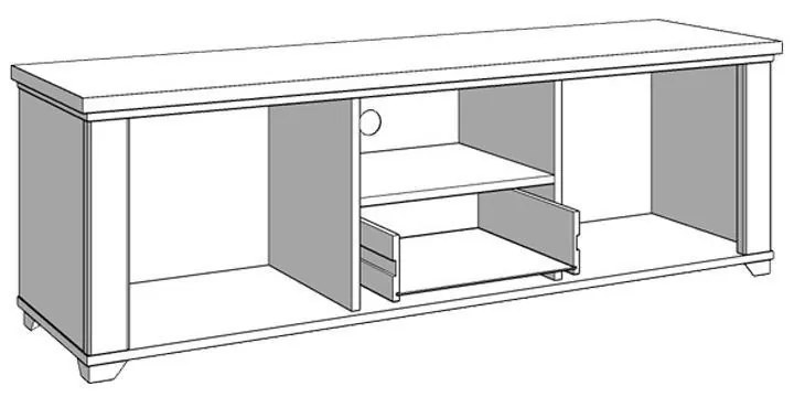 Έπιπλο Τηλεόρασης Valencia TV 150 Λευκό - Artisan Oak - Λευκό Μάτ 147x41x47,5 εκ. 147x41x47.5 εκ.