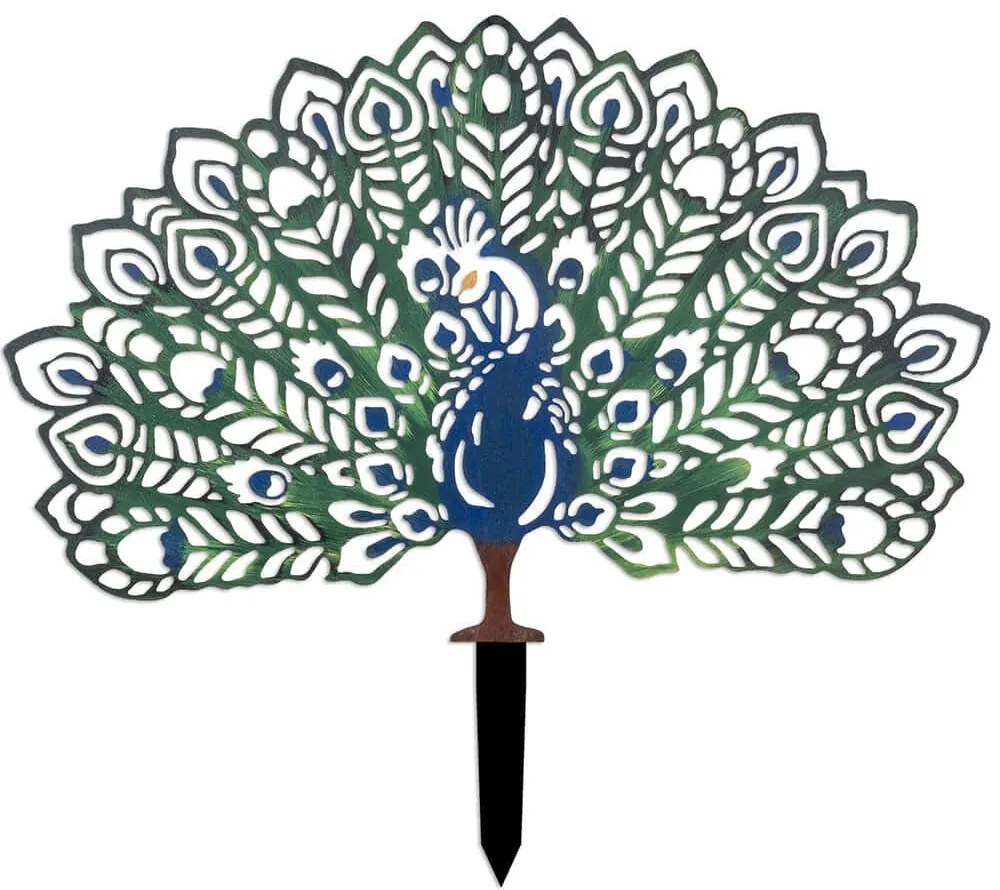 Διακοσμητικό Δαπέδου Κήπου Peacock 565TNL1260 61x38cm Multi-Green Aberto Design Μέταλλο