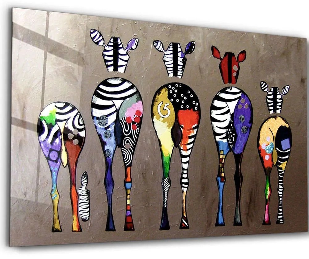 Πίνακας Γυάλινος 672BRS1913 110x70cm Multi Wallity Οριζόντιοι Glass