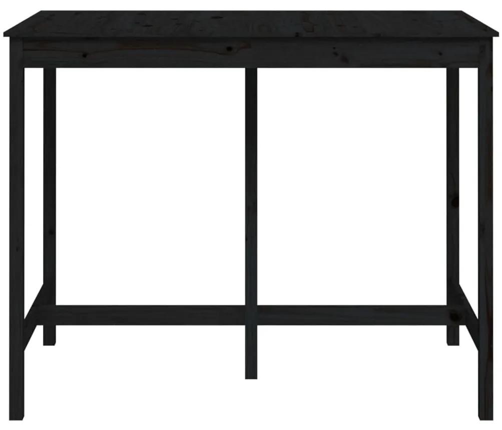 Τραπέζι Μπαρ μαύρος 140 x 80 x 110 εκ. από Μασίφ Ξύλο Πεύκου - Μαύρο