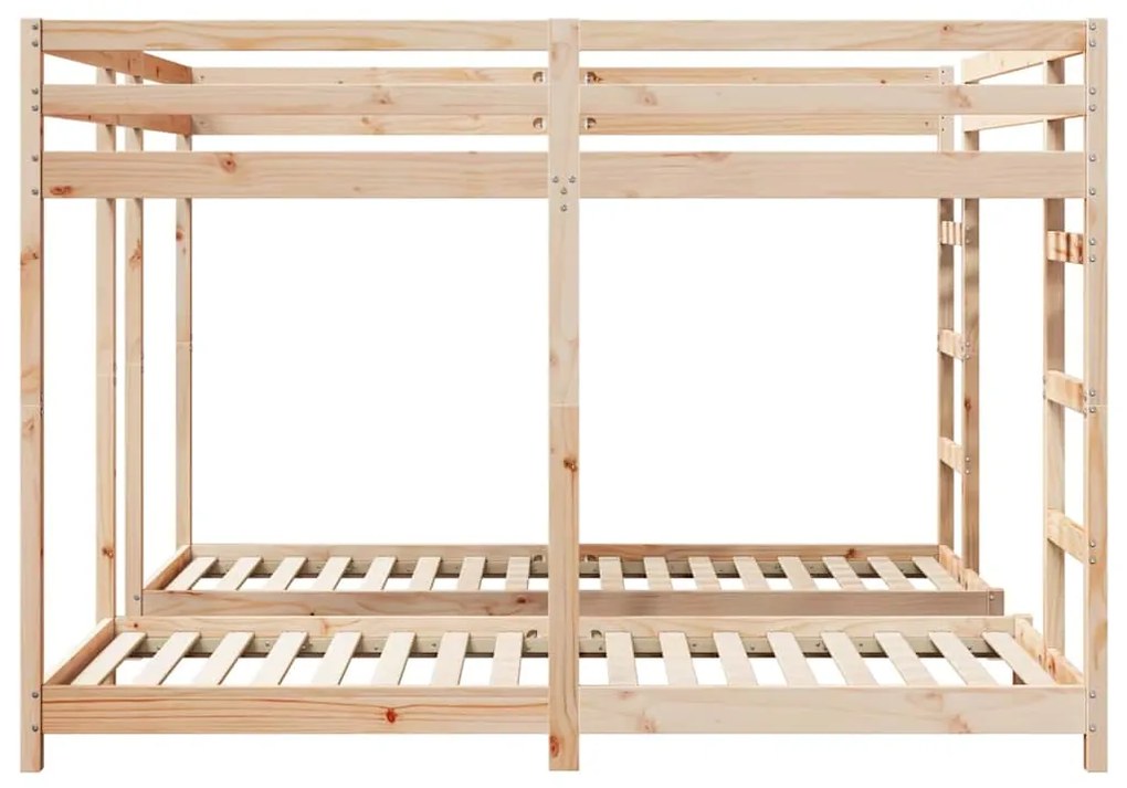 vidaXL Σκελετός Κουκέτας Τριών Επιπέδων Φυσικό 80 / 200 x 200 εκ