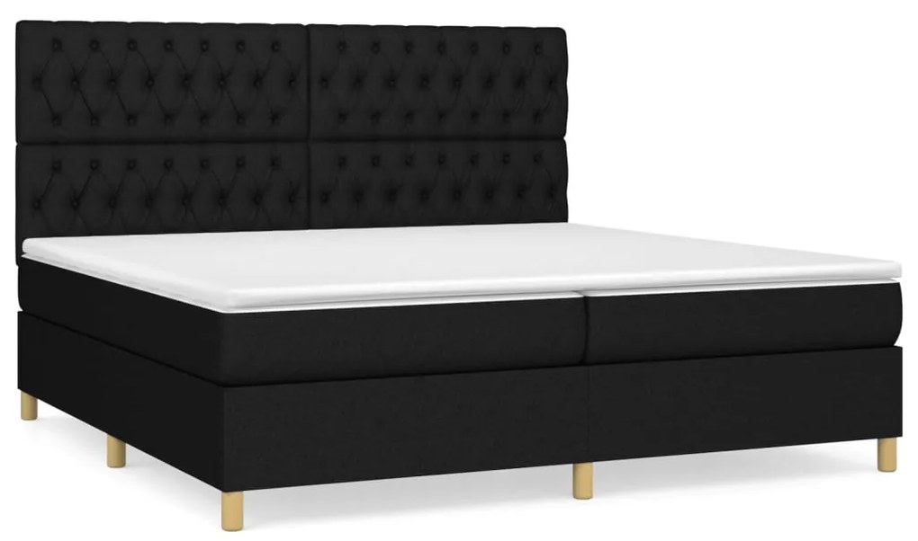 ΚΡΕΒΑΤΙ BOXSPRING ΜΕ ΣΤΡΩΜΑ ΜΑΥΡΟ 200X200 ΕΚ. ΥΦΑΣΜΑΤΙΝΟ 3142603