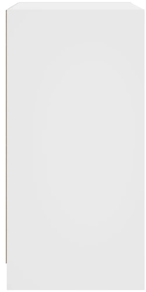 vidaXL Βοηθητικό Ντουλάπι Λευκό 68x37x75,5 εκ. με Γυάλινες Πόρτες