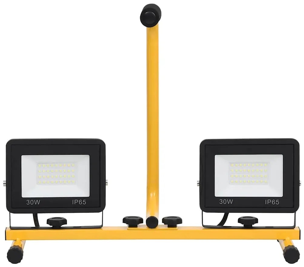 vidaXL Προβολέας LED με Λαβή Ψυχρό Λευκό 2 x 30 W