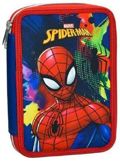 Κασετίνα Διπλή Γεμάτη (18x15x4) Gim Spiderman Silver Eyes