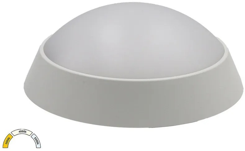 Πλαφονιέρα Φωτιστικό Οροφής LED 20W ΙΡ65 3CCT Φ22cm Lumen-21-2001508-Λευκό 21-2001508