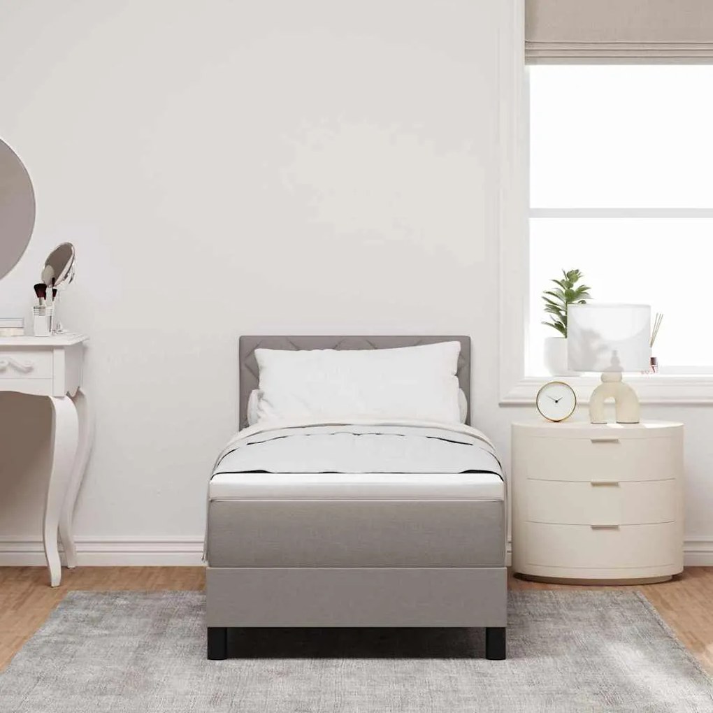 vidaXL Κρεβάτι με ελατήρια με στρώμα Taupe 80 x 200 cm ύφασμα