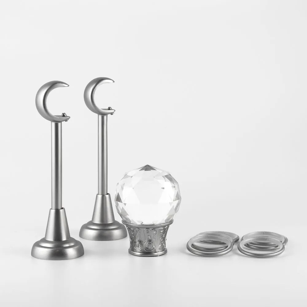 Κουρτινόβεργα μονή twist Cristal Odeon 25/19 – χρώμιο ματ - 360 cm