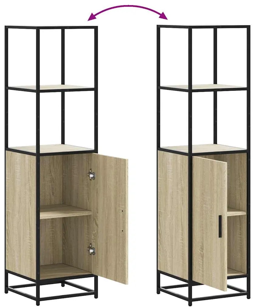 Highboard Sonoma Oak Κατασκευασμένο ξύλο και μέταλλο - Καφέ