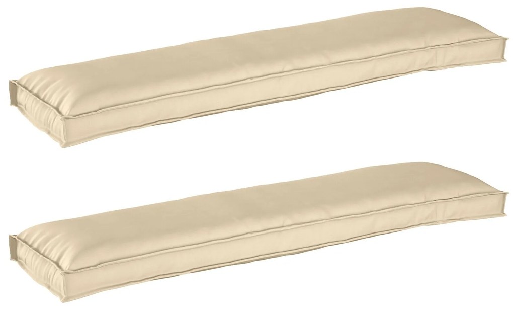 vidaXL Μαξιλάρια Παλέτας για Πάγκο 2 τεμ Μπεζ 150x40x8 εκ Υφάσματος Oxford