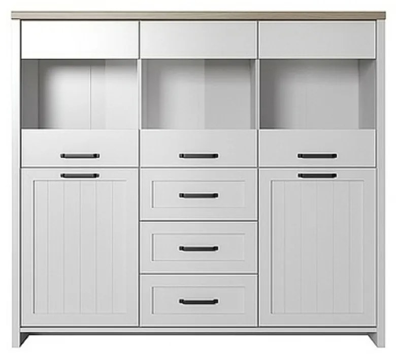 VERNE BAR 147.9x37.2x132.7cm Λευκό-Φυσικός Δρυς