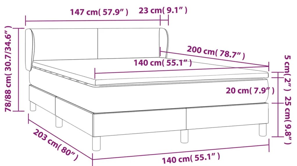 ΚΡΕΒΑΤΙ BOXSPRING ΜΕ ΣΤΡΩΜΑ ΜΑΥΡΟ 140X200 ΕΚ. ΒΕΛΟΥΔΙΝΟ 3127375