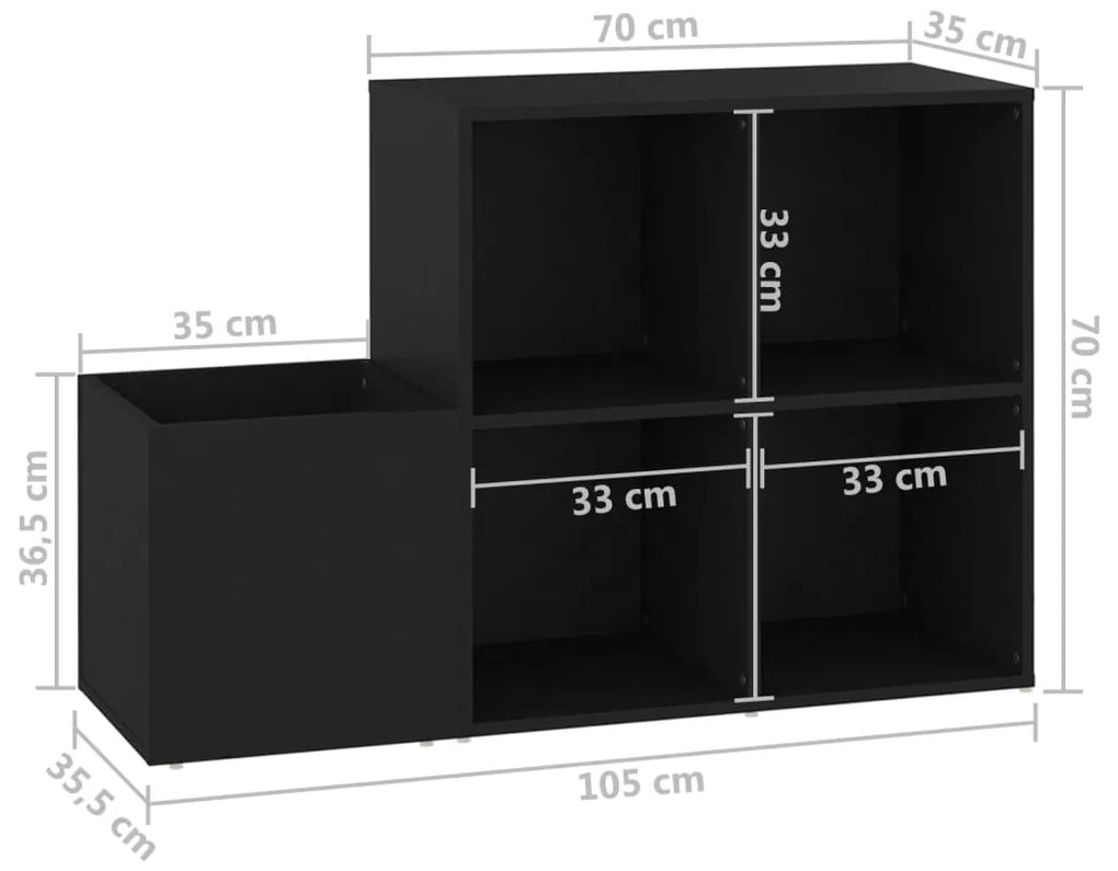 ΠΑΠΟΥΤΣΟΘΗΚΗ ΧΟΛ ΜΑΥΡΗ 105 X 35,5 X 70 ΕΚ. ΑΠΟ ΜΟΡΙΟΣΑΝΙΔΑ 808252