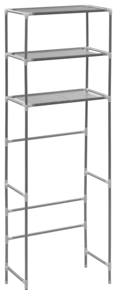 vidaXL Ραφιέρα 3 Επιπέδων για Τουαλέτα Ασημί 53 x 28 x 169 εκ.