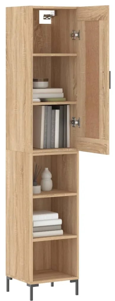 vidaXL Μπουφές Sonoma δρυς 34,5 x 34 x 180 εκ. από Επεξεργασμένο Ξύλο