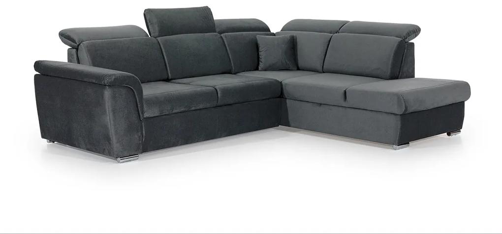 Γωνιακός καναπές Κρεβάτι MILANOS, με αποθηκευτικό χώρο, σταχτί σκούρο 267x103x212cm-Δεξιά γωνία-BOG9234