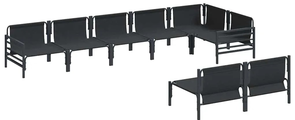 vidaXL Σετ Καναπέ Κήπου 8 pcs Ανθρακί Ατσάλι