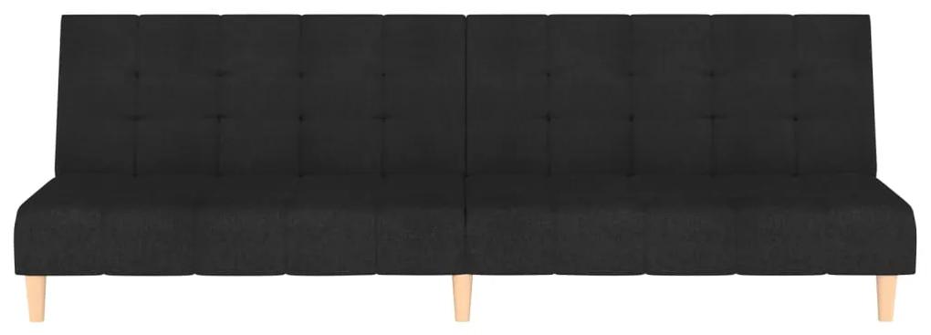 vidaXL Καναπές Κρεβάτι Διθέσιος Μαύρος Υφασμάτινος