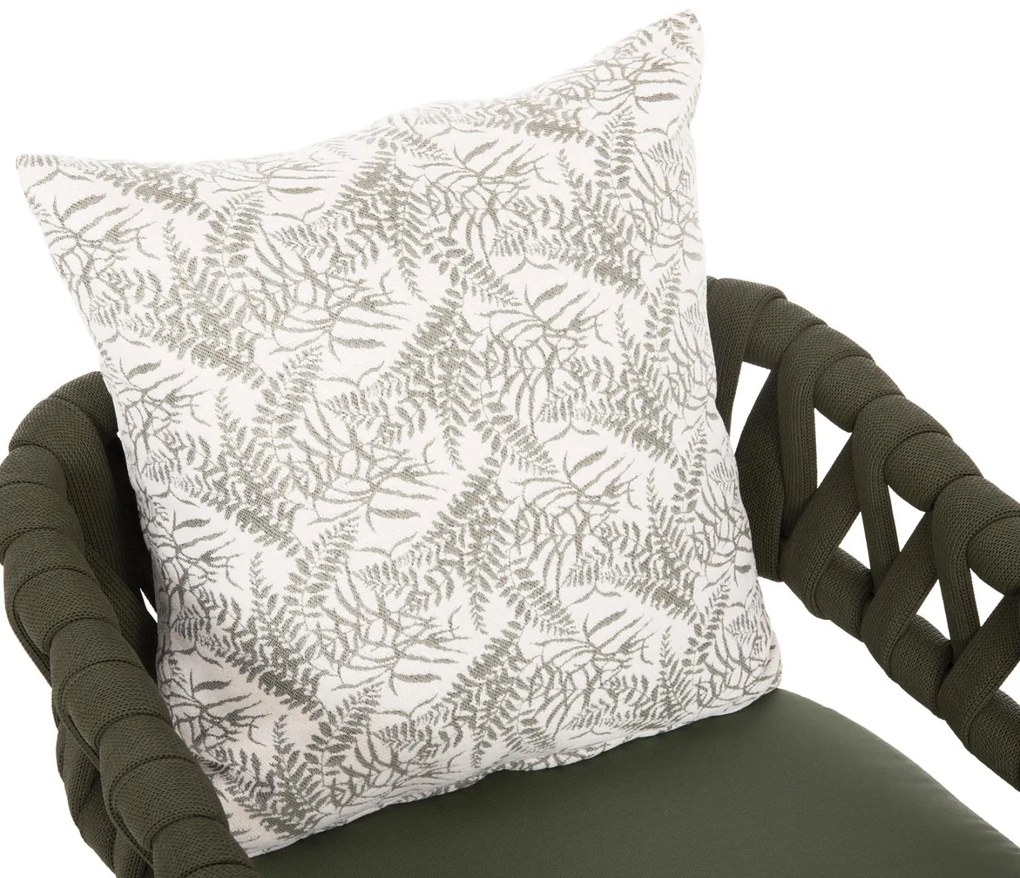 Καρέκλα - Πολυθρόνα CAMDEN C6141.09 Αλουμινίου Dark Olive με Μαξιλάρι σε Σχέδιο Print 56x60x72-87Υεκ 56x60x87 εκ.