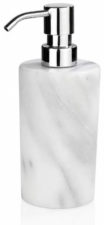 Δοχείο Κρεμοσάπουνου AH-BA65044 Φ7x18cm White-Silver Andrea House Marble