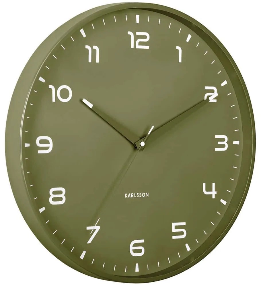 Ρολόι Τοίχου Orgullo KA6053GR Φ40cm Army Green Karlsson Αλουμίνιο