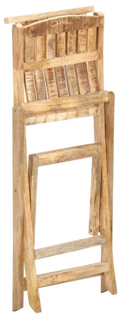 Καρέκλες Μπαρ Πτυσσόμενες 2 τεμ. από Μασίφ Ξύλο Μάνγκο - Καφέ