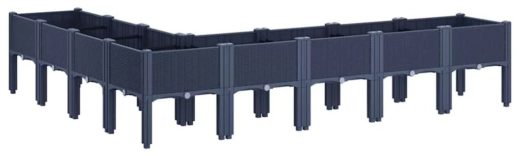 vidaXL Ζαρντινιέρα Κήπου με Πόδια Μπλε Γκρι 200x160x42 εκ. Πολυπροπυλένιο