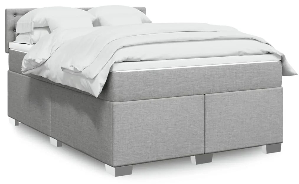 vidaXL Κρεβάτι Boxspring με Στρώμα Αν. Πράσινο 160x200εκ Υφασμάτινο