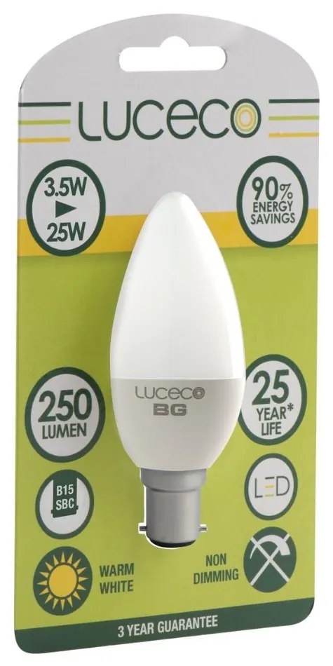 Luceco B15d Led Κεράκι Μπαγιονέτ 3,5W 250lm Θερμό Λευκό