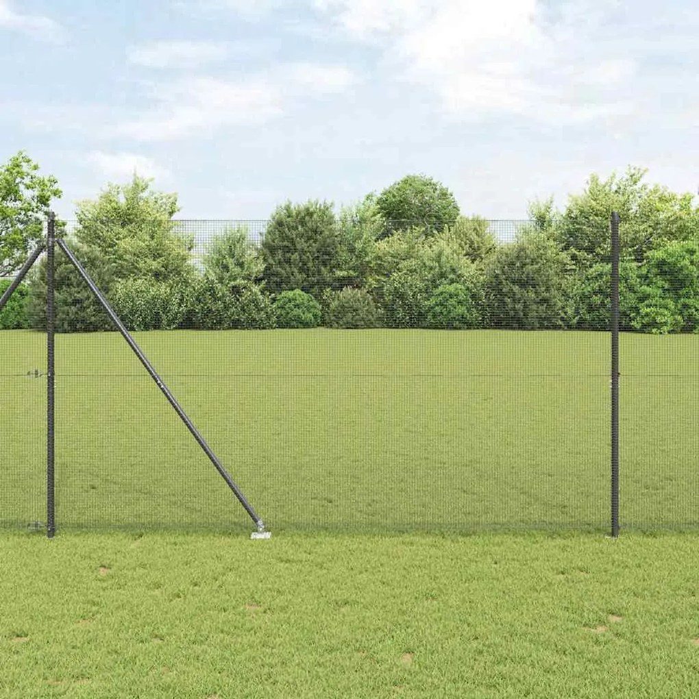 vidaXL Φράχτης με Στήλες. Γκρι 1.5 x 25 m Ατσάλι