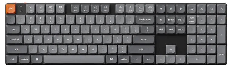 Wireless custom mechanical keyboard Keychron K5 Max QMK/VIA White backlight Low profile Brown Switch